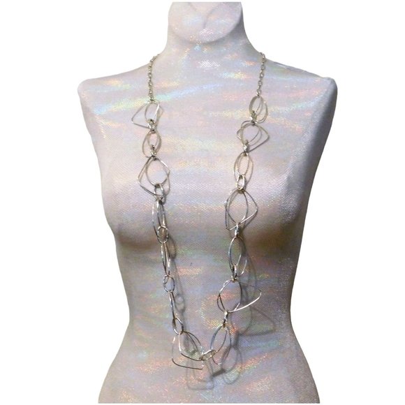 Premier Designs Jewelry - Premier Designs Silver Splash Necklace 40" Lightweight Antique Silver Matte